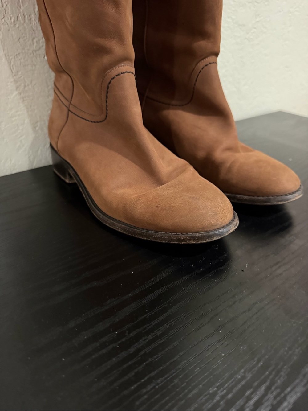 Chanel Brown Suede Leather Tall Riding Western Boot & Signature CC — Size 37 - Picture 5 of 8